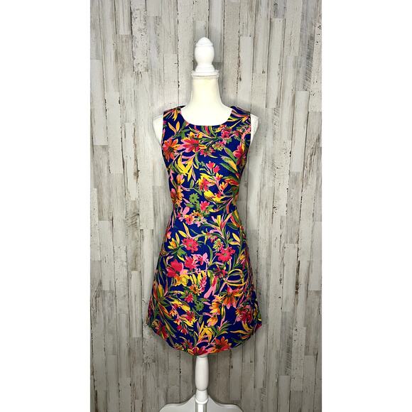 NWT J.CREW Women's Multicolor Botanical Floral Shift Dress Knee Length Size 6 - Picture 1 of 5